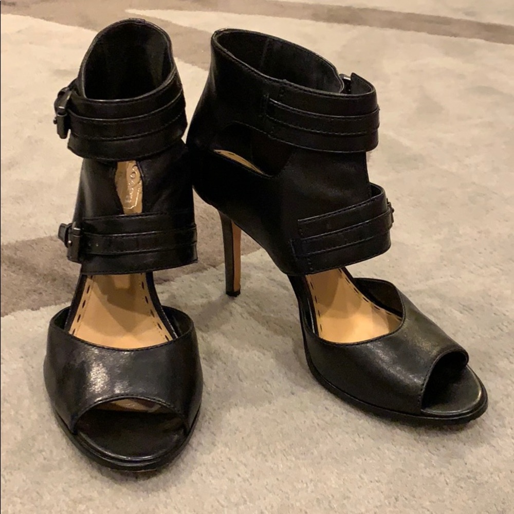 Coach black leather sandals, size 8